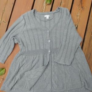 Gray Croft and Barrow Swing Top Cardigan - Size 1X